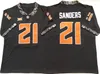 Men 1986-1988 Retro NCAA Oklahoma State OSU 21 Barry Sanders College voetbalshirts genaaid Orange Black White