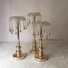 Nouveau style table de mariage pièce maîtresse bougeoir avec cristaux suspendus pour décorations de mariage fête événement décoration senyu0261