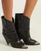 Hot Sale-ots Female FD Star Slope-heeled Short Cylinder Knight Boots
