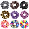 140 design Lady girl Hair Scrunchy Ring Elastic Hair Bands zebra floral grid Large intestine Sports Dance Scrunchie satin velvet Hairband