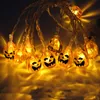 LED Fairy String Light Batteri Operated Pumpkin Halloween Dekoration Holiday Lighting Festival Decor 10/20 LED Pumpa Ljus Lampa JK1909XB