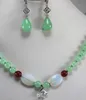 Colar novo design 2 estilos 8mm / Red Jade Brinco Colar Pingente Set Jóias Verde Natur