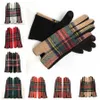 Gants chauds de mode à carreaux en laine pour gants de cyclisme pour femmes automne hiver gants chauds à carreaux 7 styles RRA2009