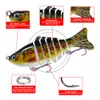 5pcslot 7 Secties Vissen Lokken 10cm155g Swimbait Vishaken 6 Haak Pesca Visgerei FS374928157