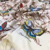 WholeNew brand silk scarves 180CM 65CM 100 silk material print Flower butterfly pattern hand hemming long scarf for women1297983