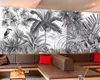 Beibehang пользовательские обои, европейские винтажные ручные росписью черно-белые грузовые клубные туфцы в джунглях росписью телевизор фон стена 3D обои