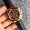 Best Cosmograph Wristwatche JHF 116515LN-0004 116515 40mm Leather Strap 18k Rose Gold ETA 4130 Movement Automatic Mens digital Watch Watches