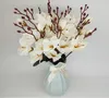 Magnolia en soie artificielle à 5 branches, décoration de table d'hôtel, maison, fausse fleur, accessoires de photographie pour tenue de mariée, GB229