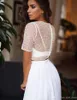 2019 cheap simple wedding dresses two pieces plus size bohemian sequined bridal gown a line spring lace wedding dresses for brides