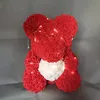 led light artificial rose teddy bear flower wedding decoration rose foam bear with love heart rose bear crafts valentines gift for298p