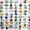 Newest 20 Pieces/lot Imitation glaze band Rings Mix Style Glass flower Designs fit Women's and Men fashion party charm gem Jewelry girl kid Gifts