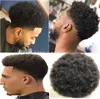 Hommes Perruque Hommes Postiches Afro Curl Full Lace Toupee Brun Noir # 1b Vietnamien Vierge Système de Cheveux Humains Hommes Remplacement de Cheveux pour Hommes Noirs