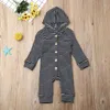 Kids Designer Kleding Meisjes Jongens Gestreepte Romper Pasgeboren Zuigeling Hooded Jumpsuits 2019 Lente Herfst Boutique Baby Klimmen Kleding