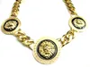 Designer hip hop collana testa di leone testa tonda ciondolo collane per uomo donne oro argento chunky catena di lusso dichiarazione collana gioielli regali