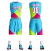 College maillots de basket-ball hommes femmes sports de plein air portent 3D lettrage vêtements de basket jersey loisirs ensembles