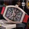 Toda la moda para hombre Reloj de lujo Glod Dial Cronógrafo Diamante Bisel Iced Out Relojes de diseño Movimiento de cuarzo Reloj de pulsera deportivo 179Z