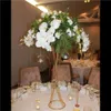 Bröllopsguld Centerpieces Tall Metal Flower Vase Bröllop Dekoration Party Road Bly Floor Vase