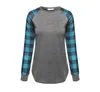 Weihnachten T-shirts Frauen Plaid Plus Größe Tops Weihnachten Elch Langarm Hemd Brief Gedruckt Herbst T-shirts Baumwolle Casual Bluse O Neck Blusas C6775