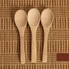 12.8*3cm Wooden Jam Spoon Baby Bamboo Honey Spoon Coffee Spoon New Delicate Kitchen Using Condiment Small K834