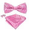 Fast Shipping Silk Bow Tie Set Pink Solid Color Jacquard Tessuto in seta Papillo in seta Standard Commercio all'ingrosso abito da sposa moda di alta qualità LH-0702