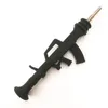 공장 도매 AK47 형상 실리콘 꿀 DAB 수집기 키트 티타늄 팁 DAB 밀짚 오일 장착 파이프와 함께 휴대용 농축 연기 파이프