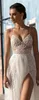 Gali Karten Beach Wedding Dresses Spaghetti Straps Lace Tulle Illusion Split Boho Sweep Train Bohemian Birdsal Wedding Gowns BM0846