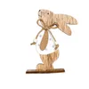 Décoration de Pâques Bois de Pâques Lapin Lapin Décor Table Maison en bois Ornements Bonne Fête de Pâques Favors JK2002