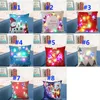 Boże Narodzenie LED Luminous Pillow Case Pościel Rzuć Poduszki Pokrywy Poduszki Pokrywa Santa Claus Dog Poszewka Poszewka Sofa Decor 25 Styl XD20299