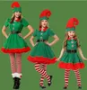 Costume de noël costume de lutin pour enfants cosplay festival parent-enfant adulte hommes et femmes costume de noël vert