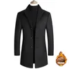 Masculinas de lã masculina casacos homens de alta qualidade outono inverno engrossar jaquetas mens ocasional luxuoso longo trench casaco marca marca