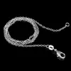 18 20 Inch Link Chain Necklace for Women 1mm 925 Stamped Jewelry Platinum White Rose Gold Mens Choker Necklaces DIY Making Accessories