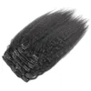 Clip-in-Echthaarverlängerungen, natürliches brasilianisches Remy-Haar, verworrene gerade Clip-ins, 10 Stück, 100 g grobes Yaki-Clip-in-Echthaar