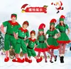 Costume natalizio genitore-figlio cos verde Babbo Natale per ragazzi e ragazze spettacolo del festival teatrale teatrale dell'asilo