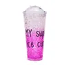 The latest 18.6OZ Drinkware summer straw plastic gel crushed ice double-layer refrigeration cup with push lid, support customization
