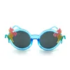 Moda Çocuk Güneş Gözlüğü Flaş Tozu Unicorn Yuvarlak Çerçeve Çocuk Güneş Gözlükleri Renkli Sevimli Bebek Gözlük 6 Renkler