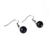 Bead Earrings 8mm Ball Natural Stone Beads Silver Earrings Ladies Fresh and Elegant