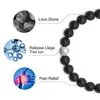 Lava rock par armband för kvinnor 8mm natursten pärla par stress relief yoga armband ångest helande armband för kvinnor män