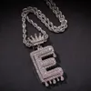 AZ nom personnalisé lettres colliers hommes mode Hip Hop bijoux glacé or argent couronne lettre initiale pendentif collier 8849802