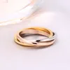 Eternal Love Tri-Ring set Anéis Banda 316L Titanium aço para acoplamento do casamento Homens Mulheres Noiva Personalidade casal anel Designer Jóias