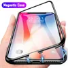 Magnetic Adsorption Phone Cases For iPhone 14 Pro Max 13 12 11 Xs Max Xr X SE 2022 7 8 Plus Luxury Flip Glass Metal Protective Shell