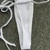 Stroje kąpielowe Kobiety 2019 Solid Thong Bikini Kobieta Maillot de Bain Femme Biquini Swimsuit Women Plus Size Bandage Bikini Set