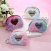 Winter Plush Colorful Love Women Coin Purses Shell Small Bag Girls Coin Bag Card For Kids Clutch Purse