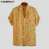 INCERUN Sommer 2019 Mode Hawaiian männer Druck Revers Hemd Casual Urlaub Avocado Streetwear Persönlichkeit Camisa Masculina 5275U