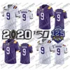 NCAA 2020 National Championship LSU Tiger #9 Joe Burrow #9 BURREAUX 1 Ja'Marr Chase 150th 125th #20 Billy Cannon 2020 Patch College Jerseys