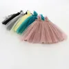 Ins Baby Mädchen Tutu Kleider Kinder Sling Gaze Rock Neue Sommerparty Elegante Massivfarbe Agaric Spitze für 5 verschiedene Farben