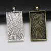 60x28mm Vintage rectangulaire fond rectangulaire suspendu pendentif bijoux à bricoler soi-même accessoires temps base en alliage de gemme 6 couleurs DHL