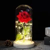 Drop Valentine039s Day Creative Gift 24k Foil plaqué rose Gold Rose dure pour toujours l'amour de mariage décor Lover Lighting2403887