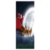 3D dreidimensionaler Weihnachtsmann fährt die Tür fest, kann das Wasser bewegen, Wandaufkleber, Schlafzimmer, Wohnzimmer, Diy-Tapete 017