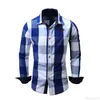 Vermelho E Azul Da Camisa Xadrez Camisas Dos Homens 2018 Nova Moda Verão Chemise Homme Mens Xadrez Camisas de Manga Curta Camisa Dos Homens Blusa