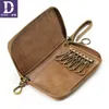 Dide äkta ko läder män kvinnor bil nyckel väska plånbok affärsnyckel fall mode hushållerska korthållare mynt handväska y19052202
